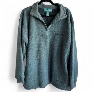 Big Dogs Vintage Grey Blue Quarter Zip Pullover Sweatshirt Small